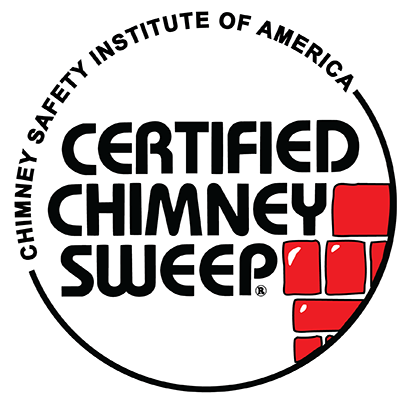 CSIA Logo -Chimney Safety Institute of America Master Chimney Sweep in circle logo black letters with gold bricks in right corner 