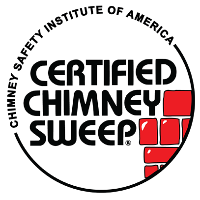 CSIA Logo -Chimney Safety Institute of America Master Chimney Sweep in circle logo black letters with gold bricks in right corner 