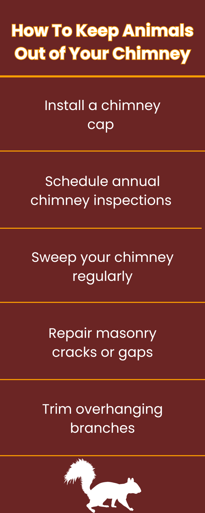 original infographic detailing tips to keep wildlife out of chimneys